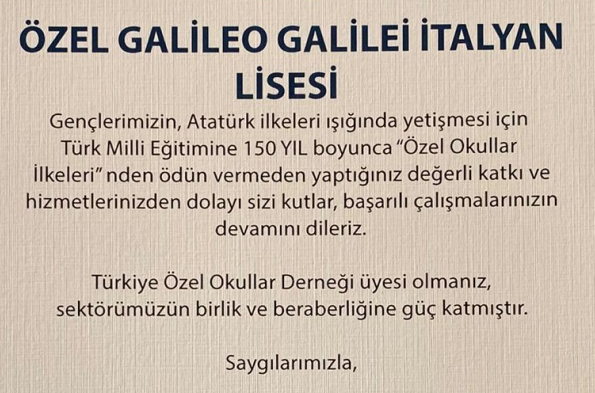Galileo Galilei İtalyan Lisesi 150. Yıl